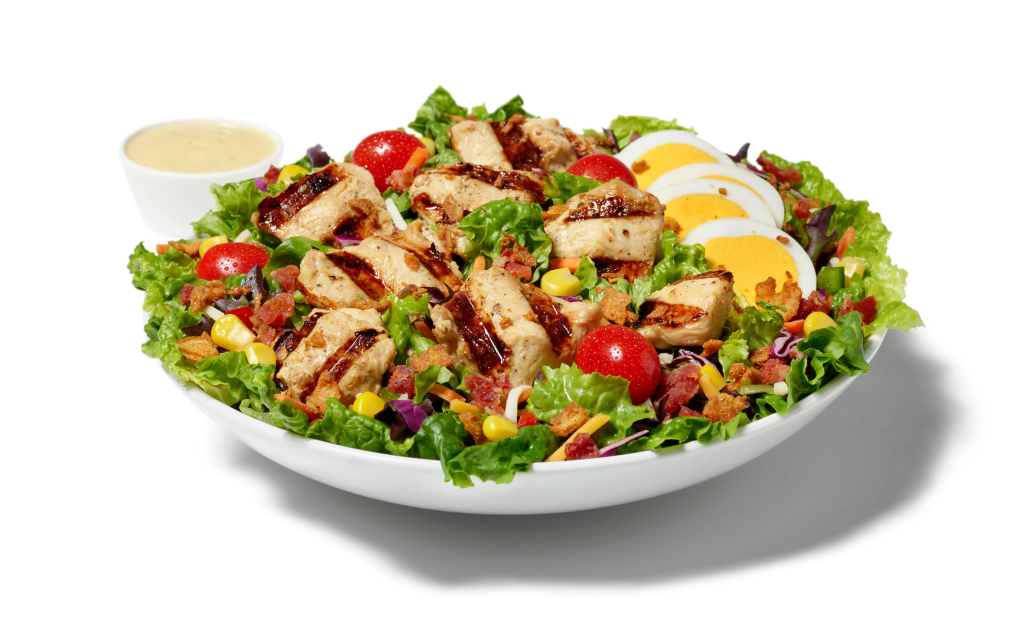 Cobb Salad with grilled nuggets and creamy Caesar dressing