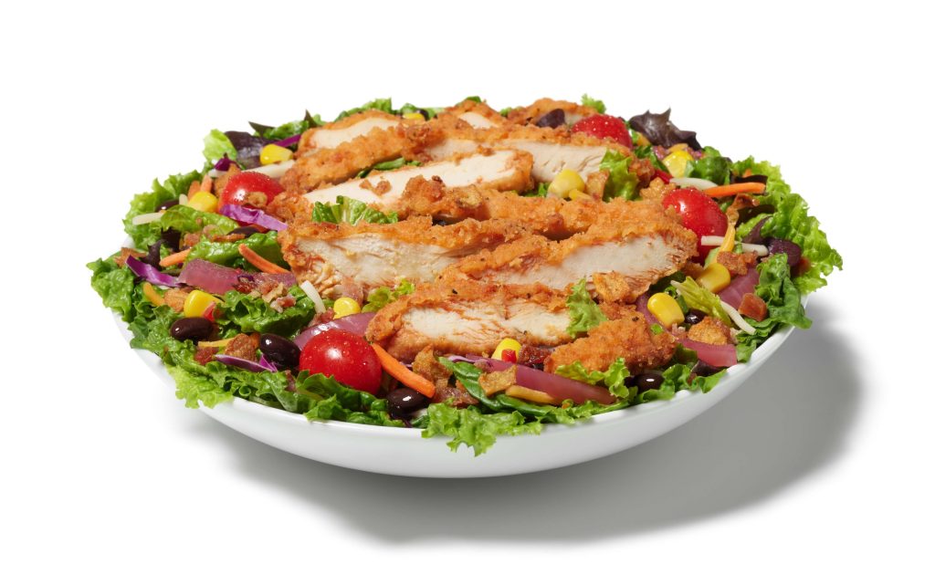 Spicy Fiesta Salad with spicy breaded filet