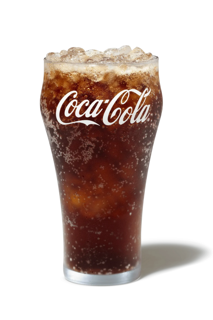 Coca-Cola Zero in a glass with ice