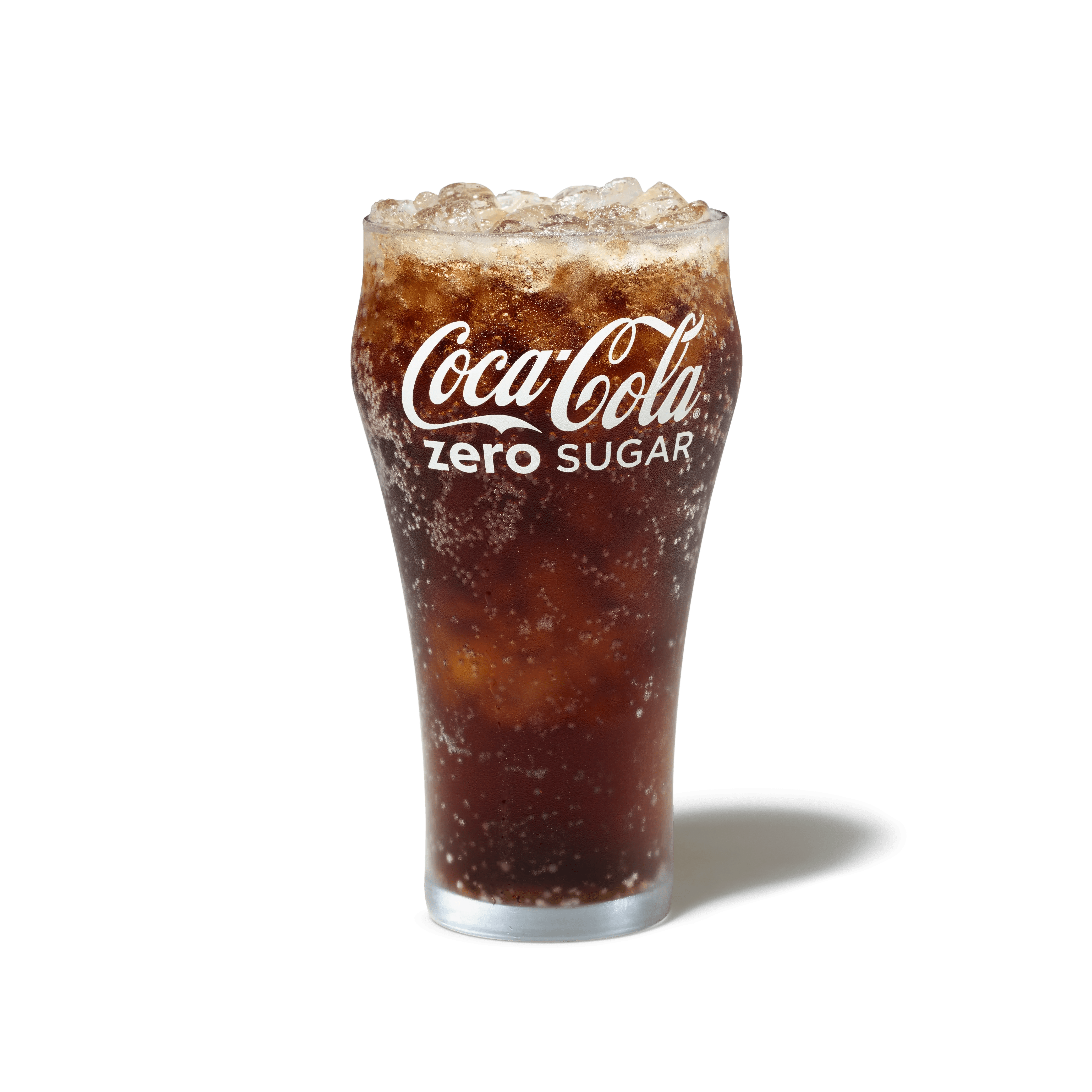 Coca-Cola Zero in a glass with ice