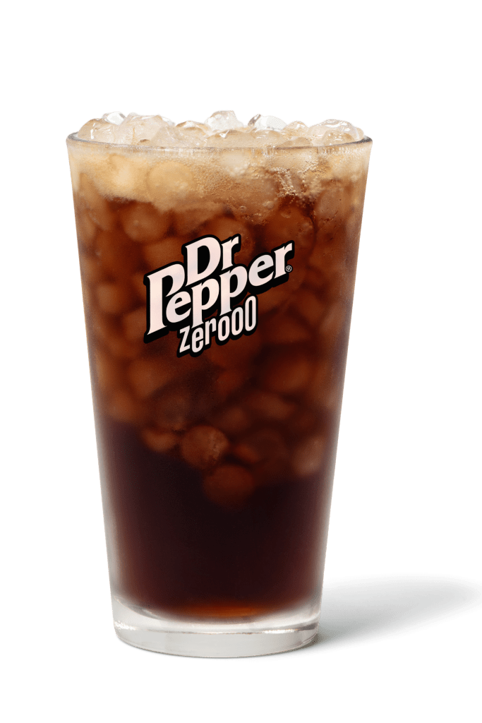 Glass of Dr Pepper with ice